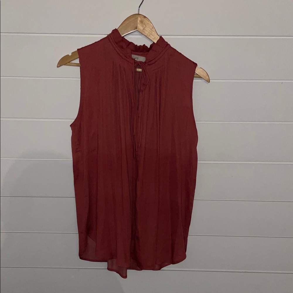 LOFT Sleeveless Tie Neck Blouse